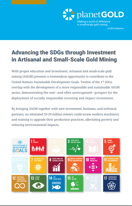 Cover of pamphlet on SDGs and ASGM