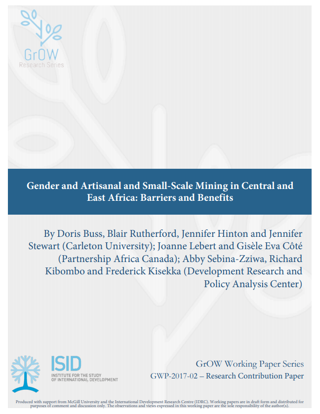 Gender and Artisanal and Small-Scale Mining in Central and East Africa: Barriers and Benefits cover image