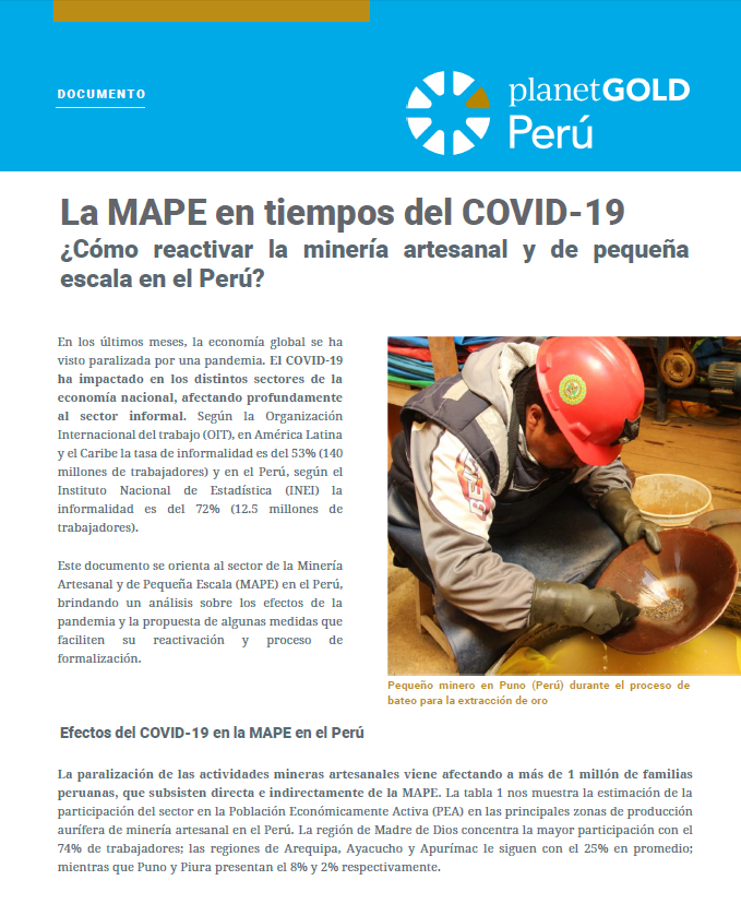 Cover image for ASGM in time of COVID-19 Spanish document