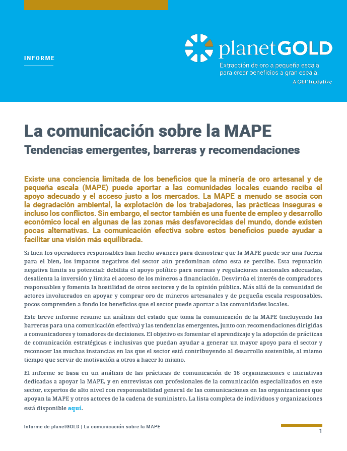 Cover image of Spanish issue brief La Comunicacion sobre la MAPE