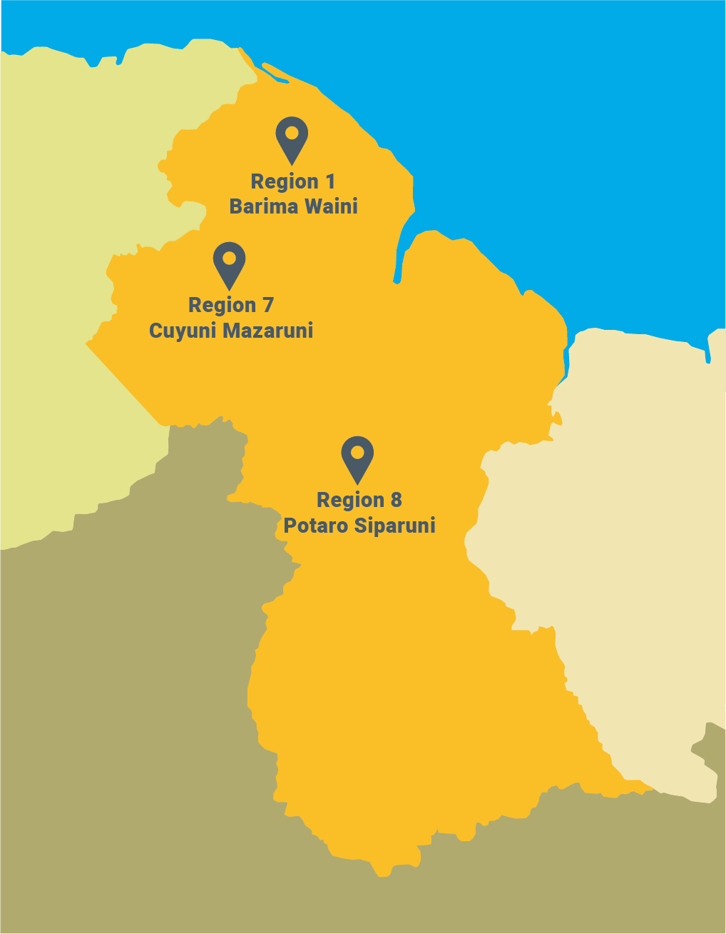 Site map for planetGOLD Guyana