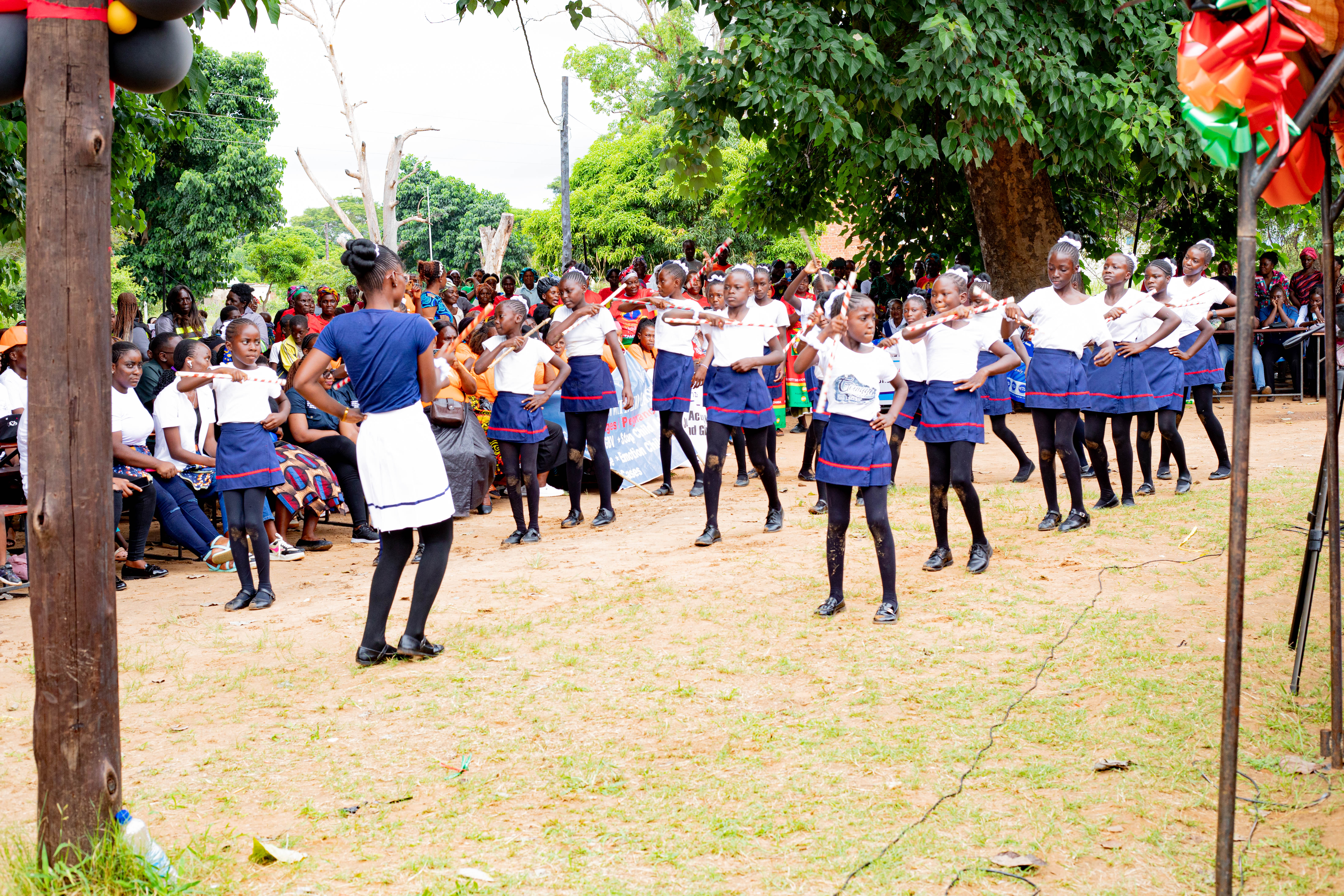 Girls Brigade team perfoming during the celebrations at Rufunsa Combined School