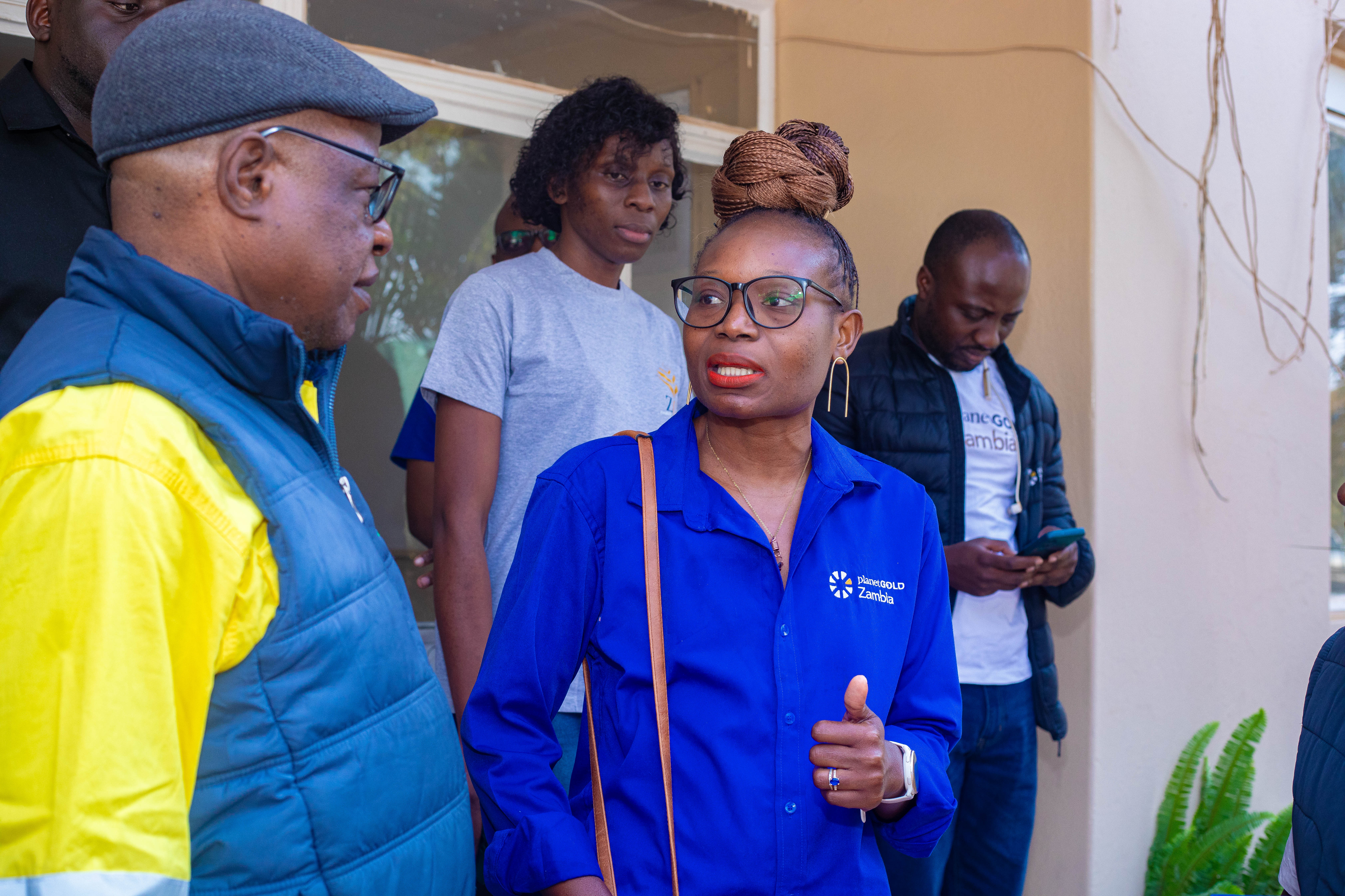 National Project Manager Ms. Abigail Mwailenge and the Ministry of Mines and Minerals Development Permanent Secretary Permanent Secretary Dr. Hapenga Kabeta