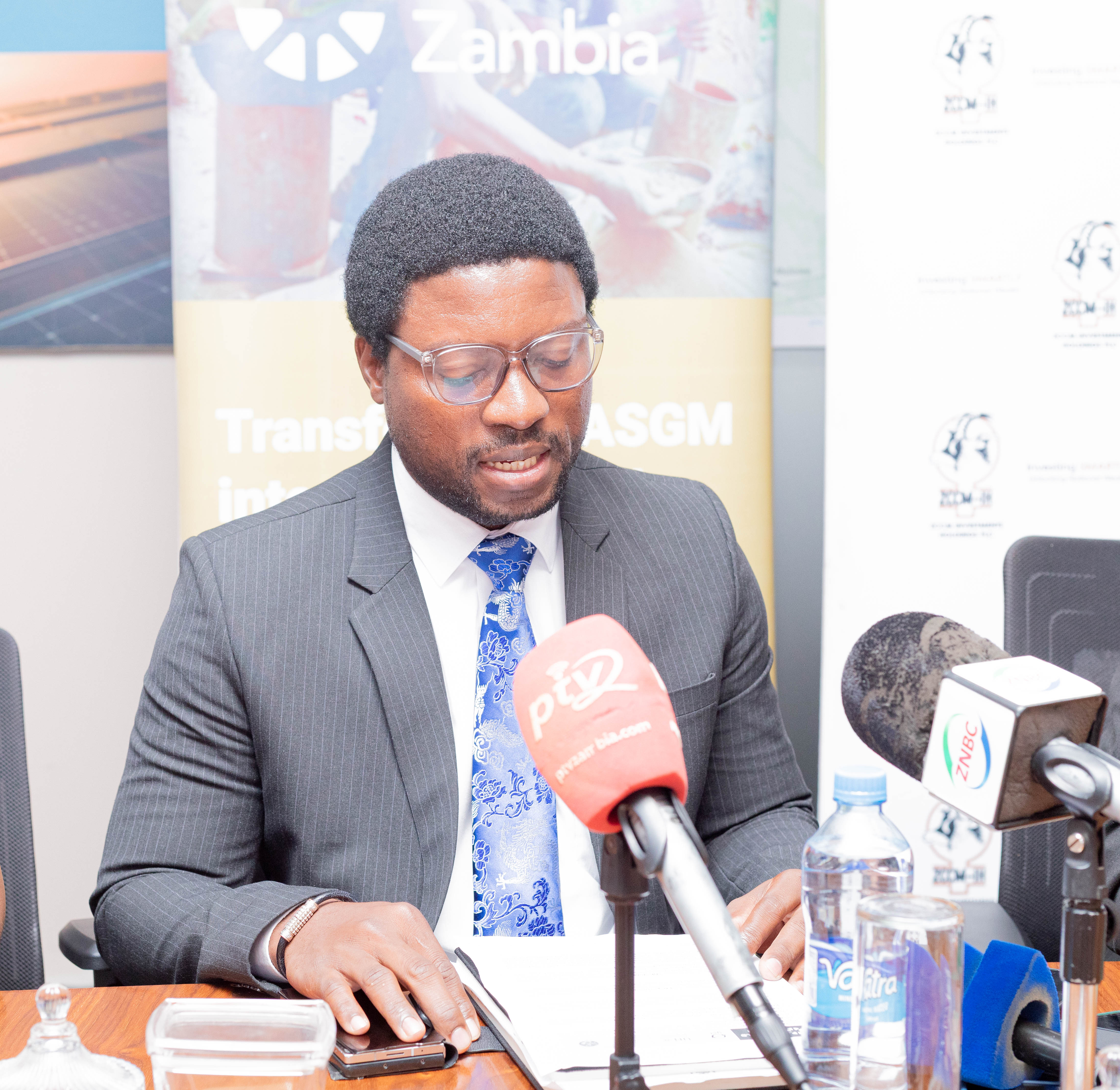 Mr. Jacob Kafwanka Delivering his remarks on behalf of the Ministry of Mines and Minerals Development During the MoU Signing