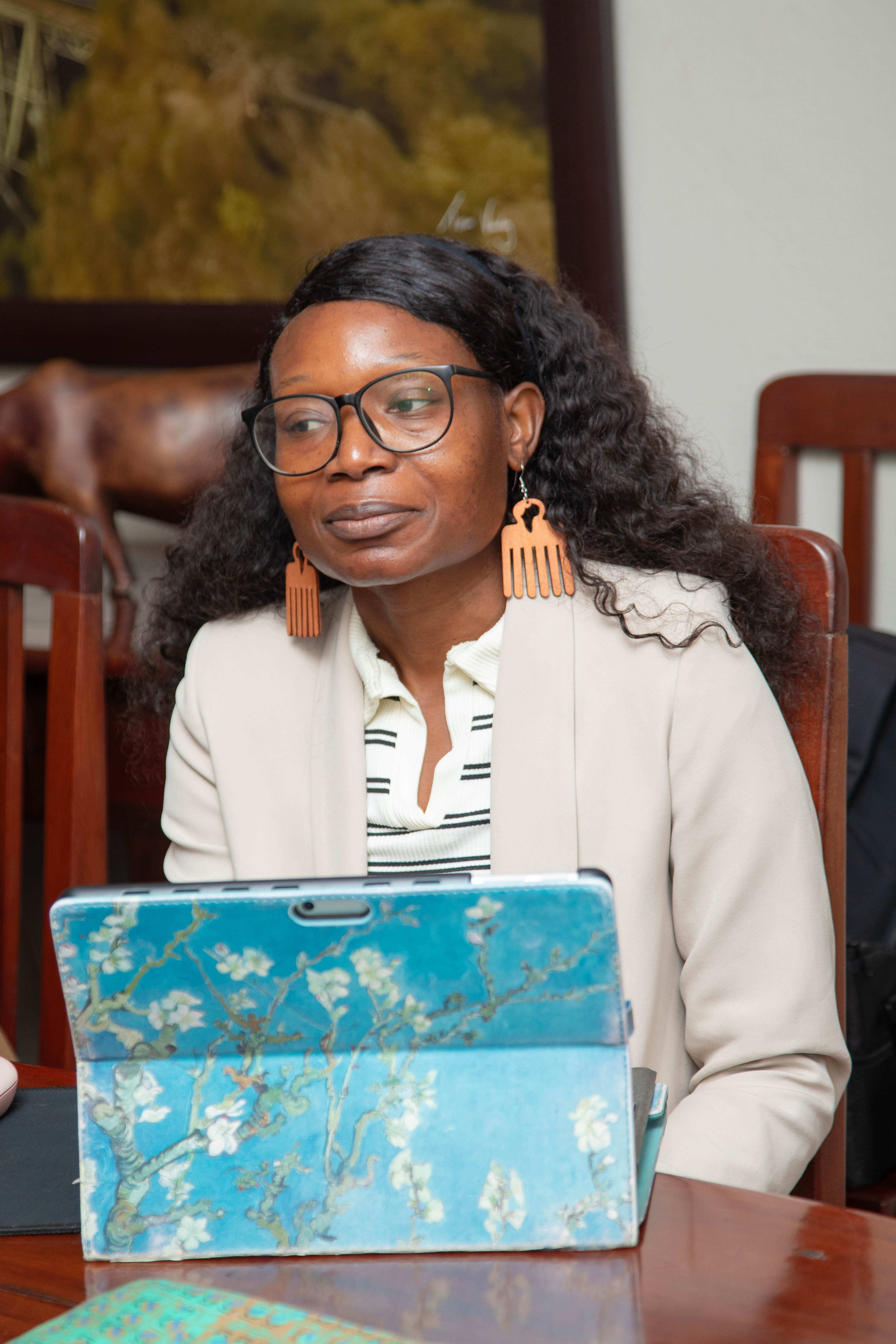 The planetGOLD Zambia National Project Manager Ms. Abigail Mwailenge During the presentation of equipment by APT