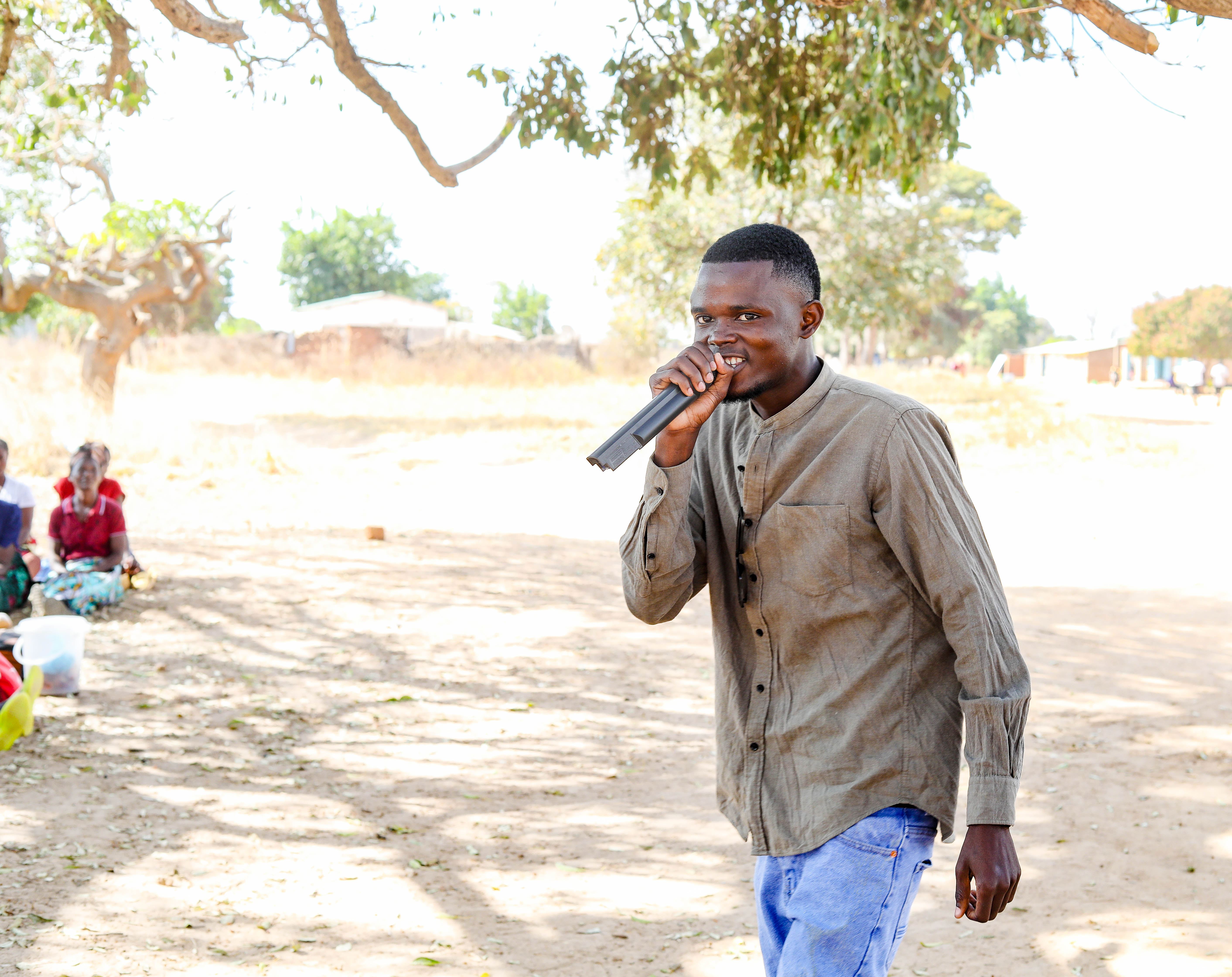 George Phiri (stage name Geo Brie) performing a Song on ASGM Awareness in Vubwi 