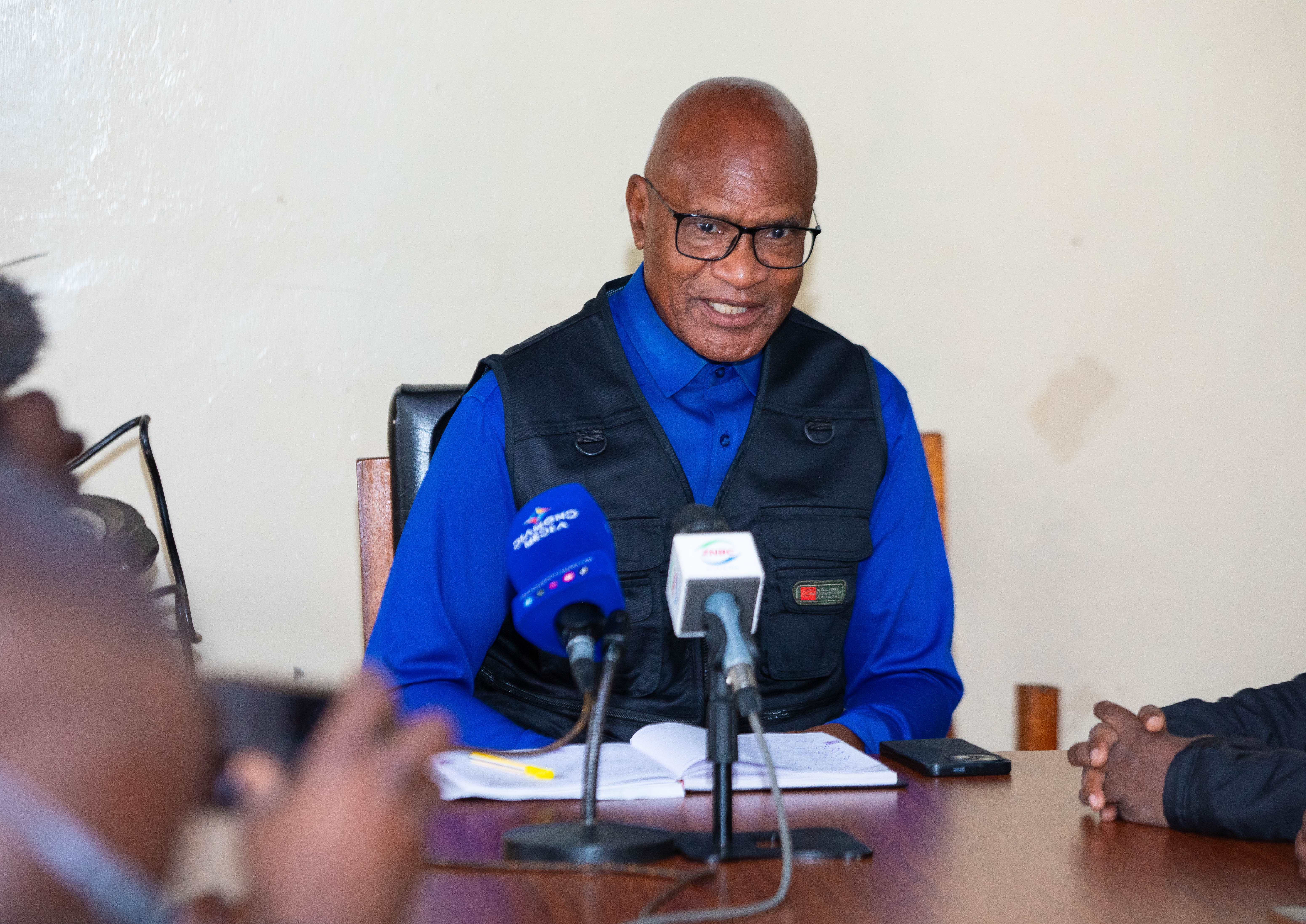 Mpika District Commissioner Mr. David Siame during the courtesy call by the ZEMA Board.