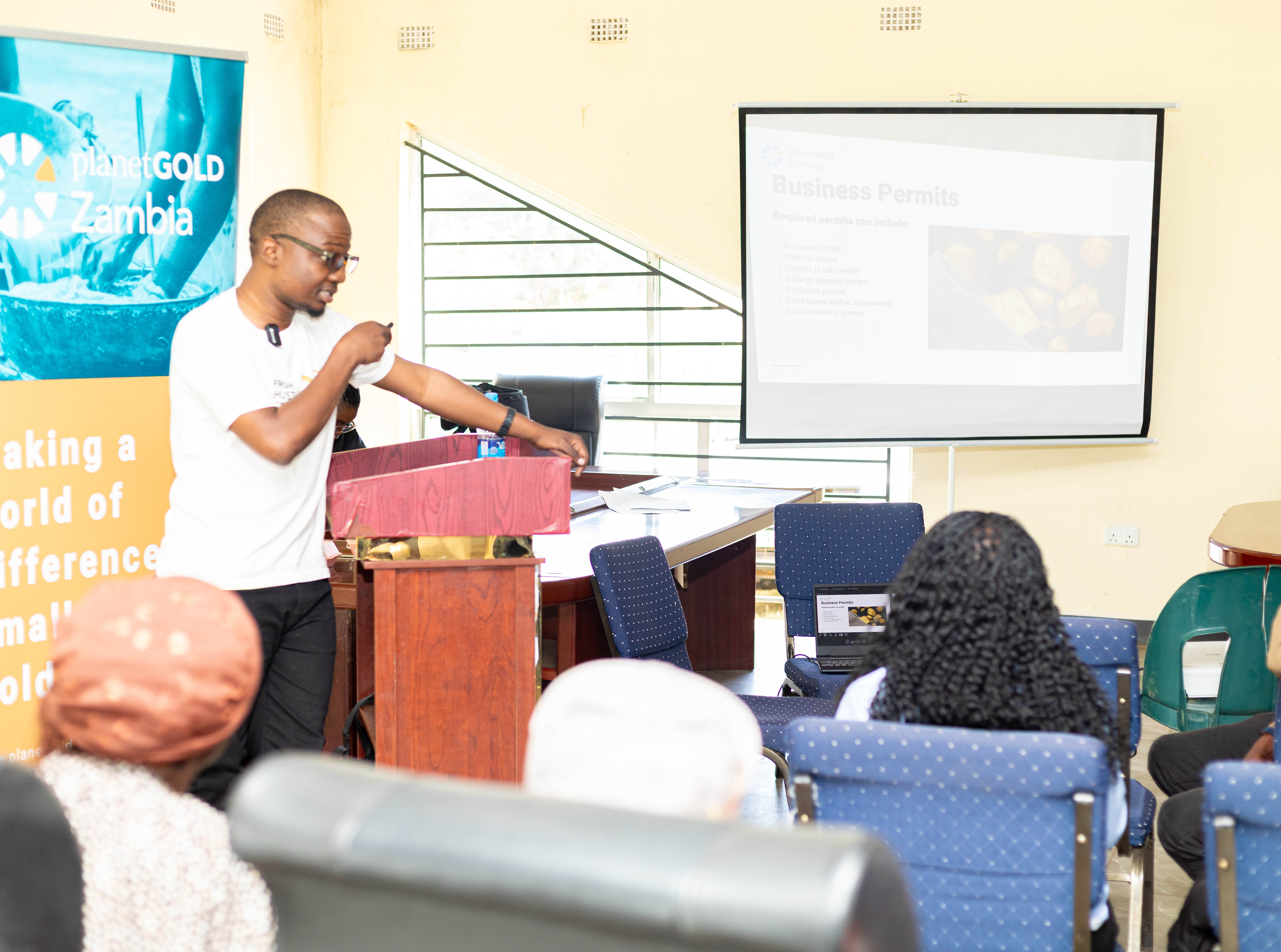 Mr. Chikatala Munsanje teaching a lesson on Investment during the Financial Literacy Training in Chisamba District