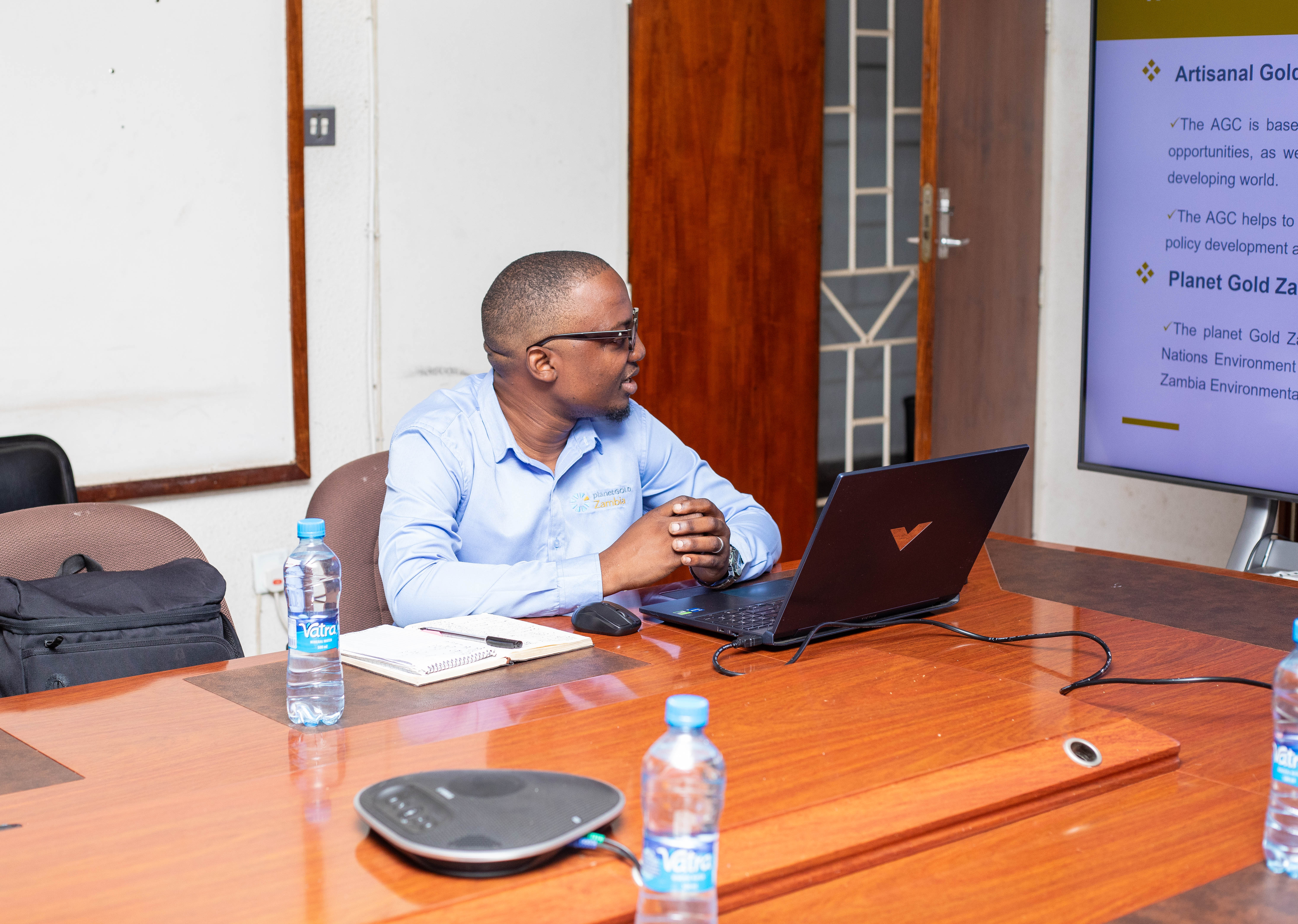 Mr Munsanje Presenting the proposed flowsheet for the UNZA pilot plant