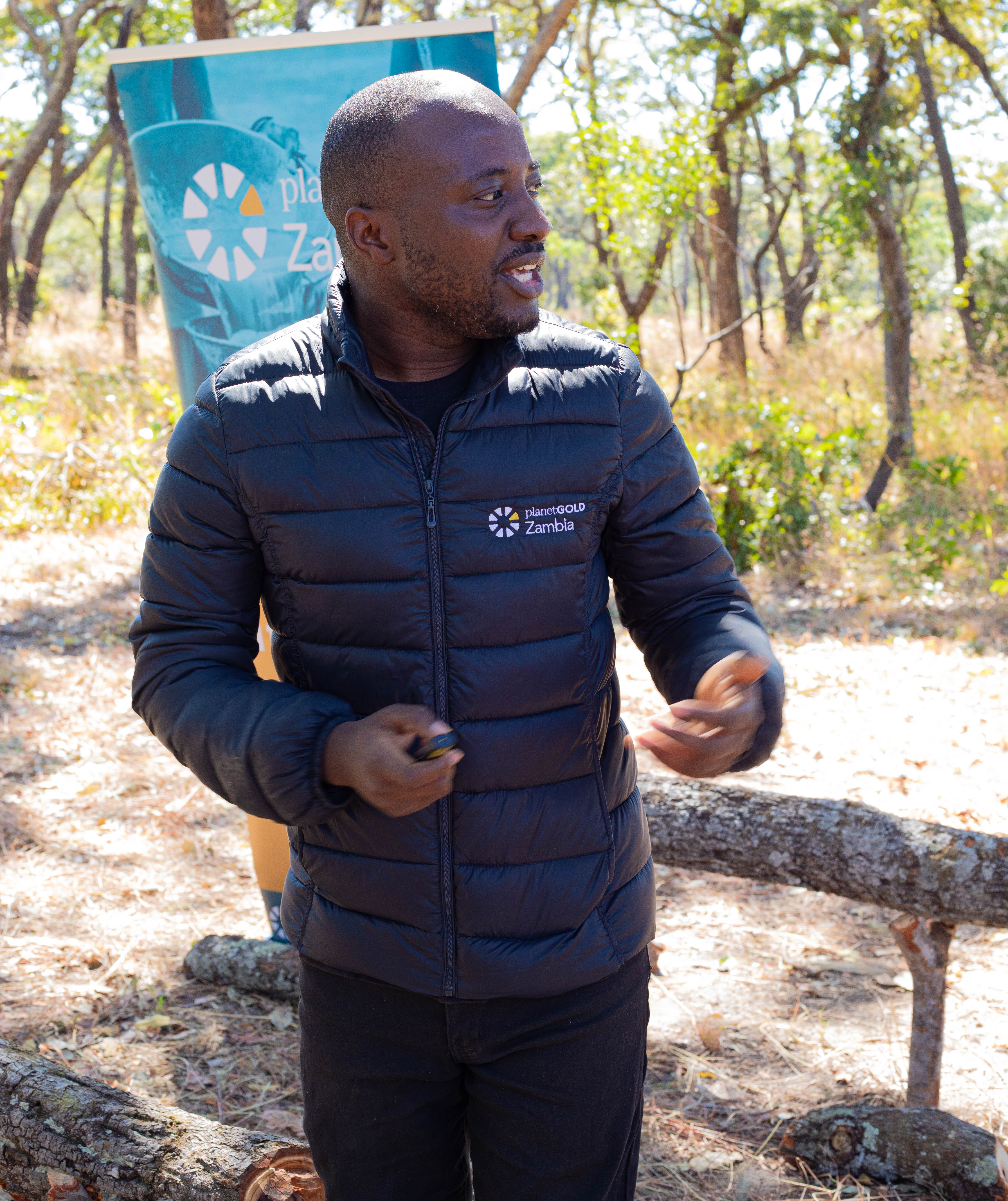 The planetGOLD Zambia Project Communications Officer Mr. Jefferson Kapasa Presenting the Jurisdiction and Landscape Approach