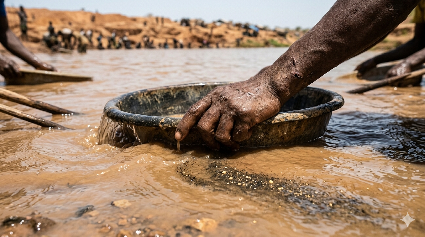 Illustrative photo of a small-scale gold miner
