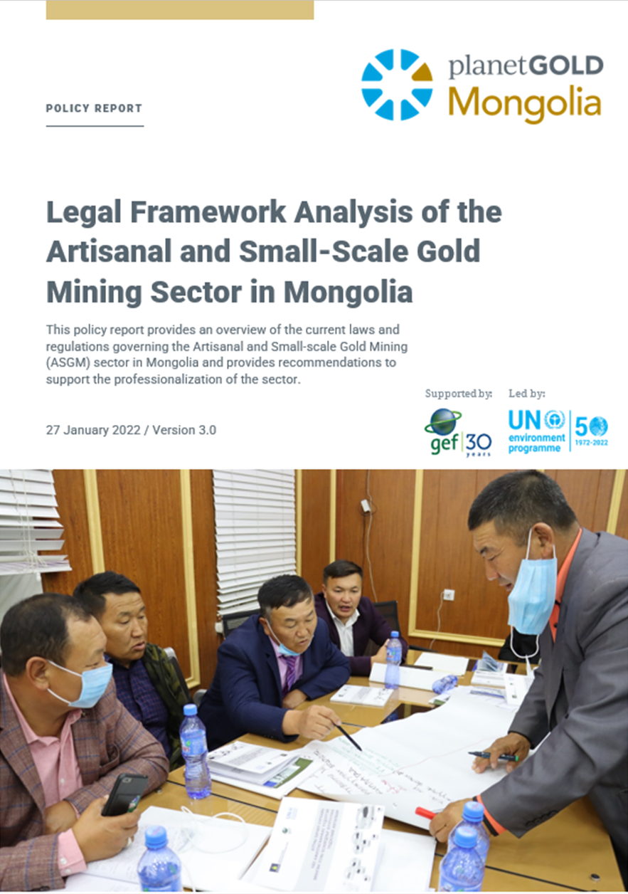 Legal Framework Analysis of the Artisanal and Small-Scale Gold Mining Sector in Mongolia - cover photo