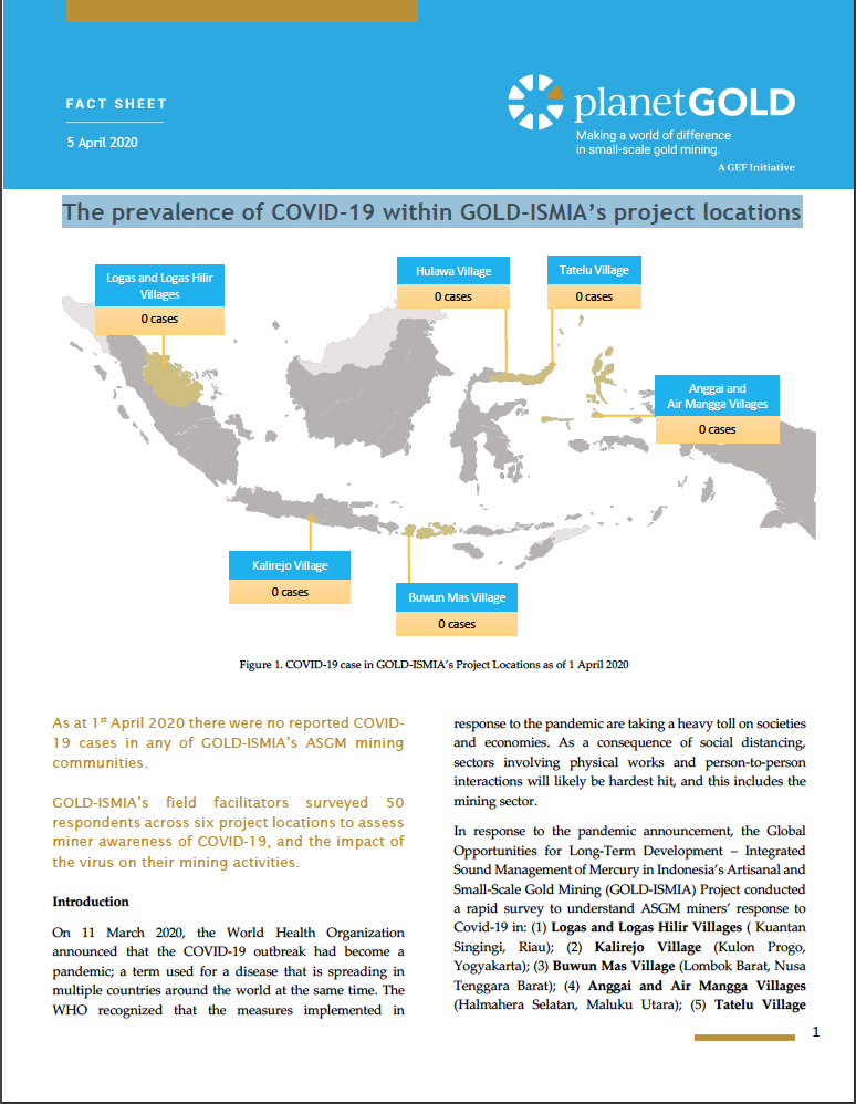 The prevalence of COVID-19 within GOLD-ISMIA’s project locations
