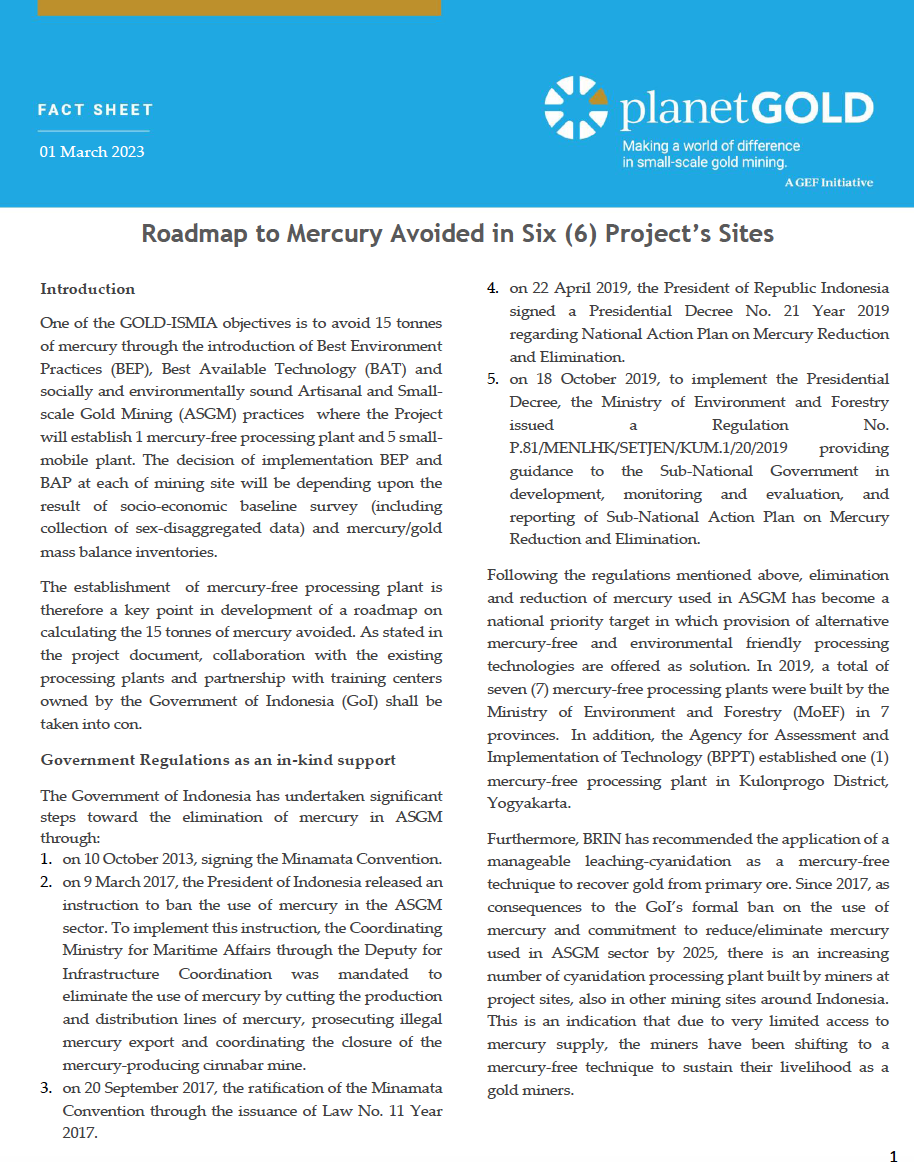 Roadmap to Mercury Avoided in Six (6) Project’s Sites