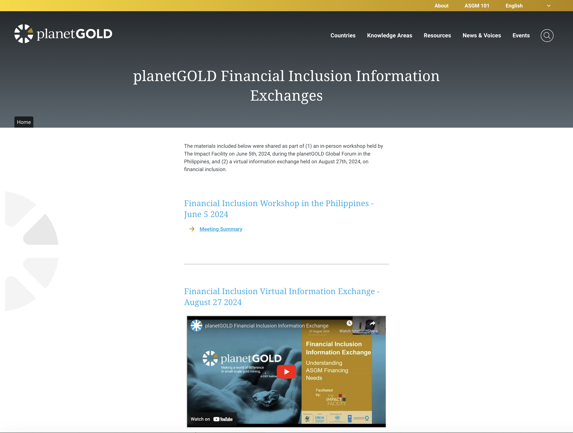 Screenshot of webpage