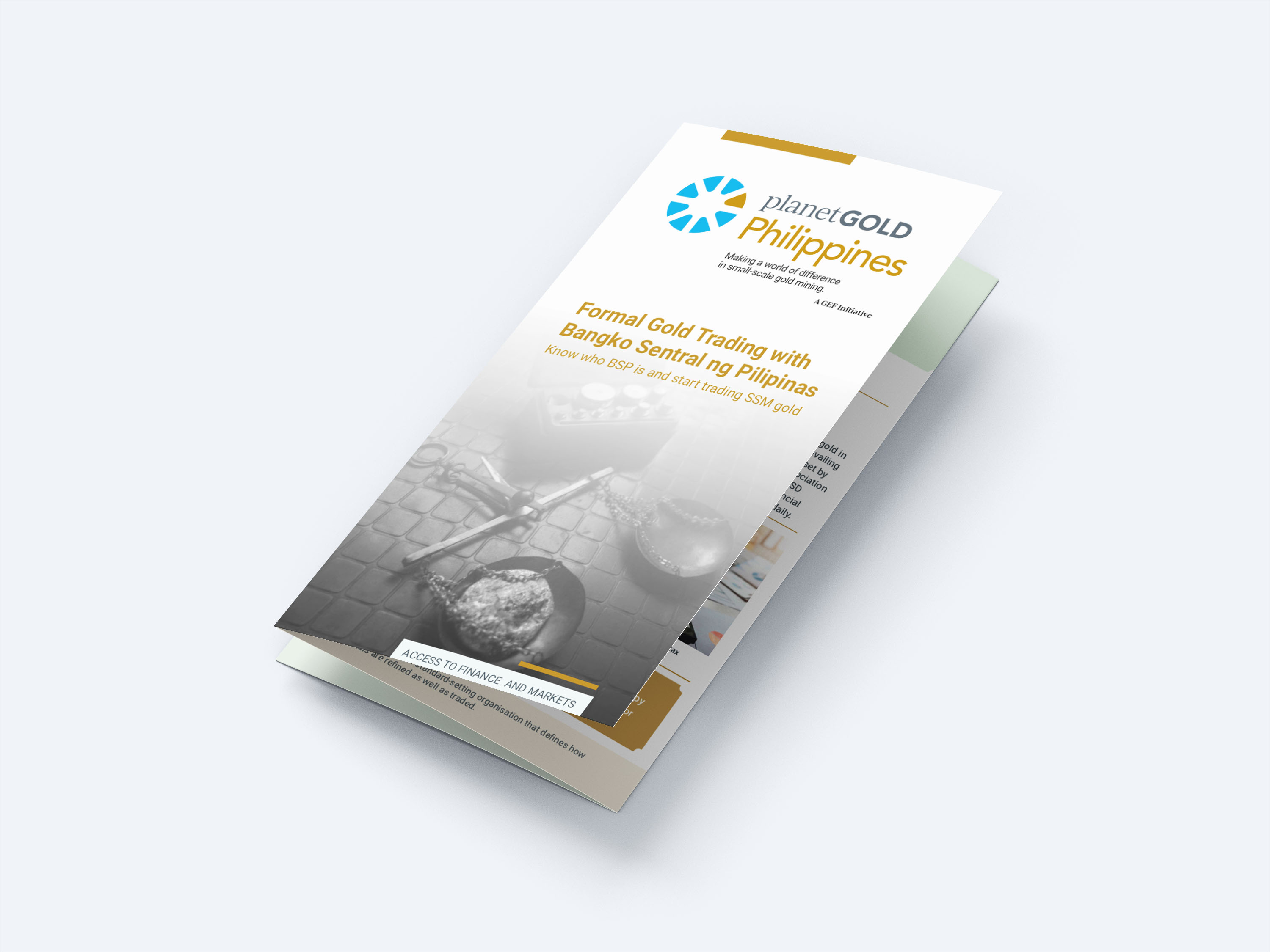 mockup of planetgold brochure on formal gold trading