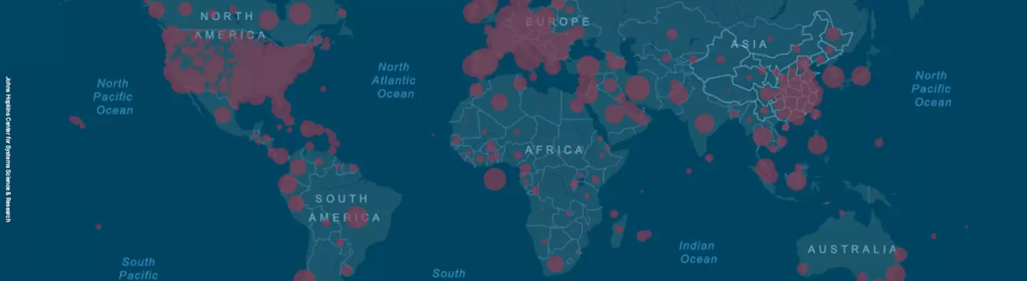 Johns Hopkins Center for Systems Science and Engineering covid-19 case map