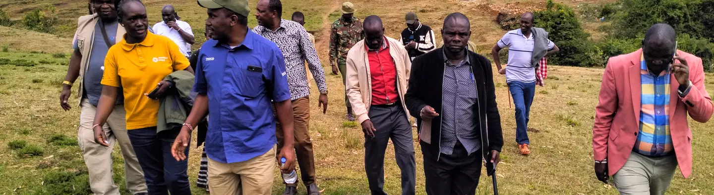 County government of Narok, environment leadership with project team, inspecting the demonstration site issued to the project by the county 