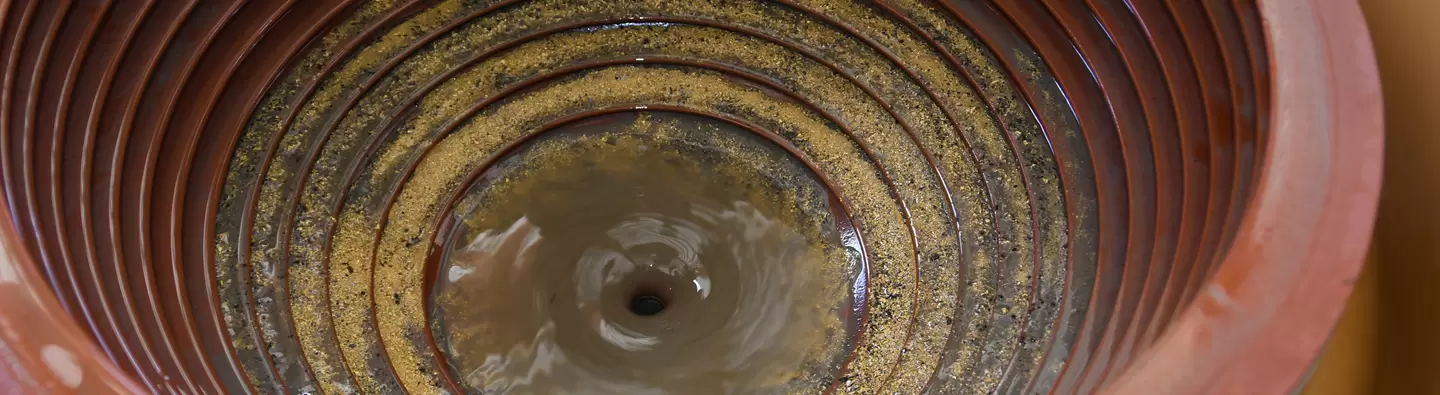 Inside of a gold kacha concentrator