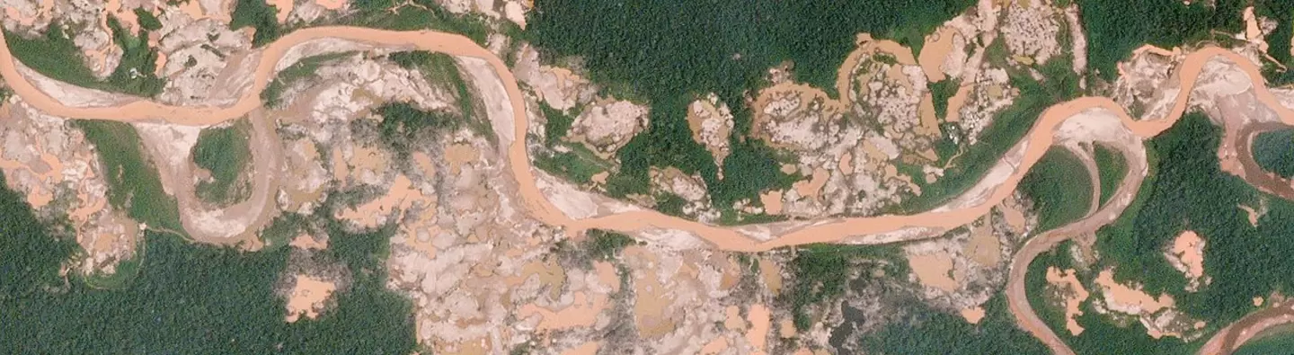 Illegal Mining In Peru - aerial view