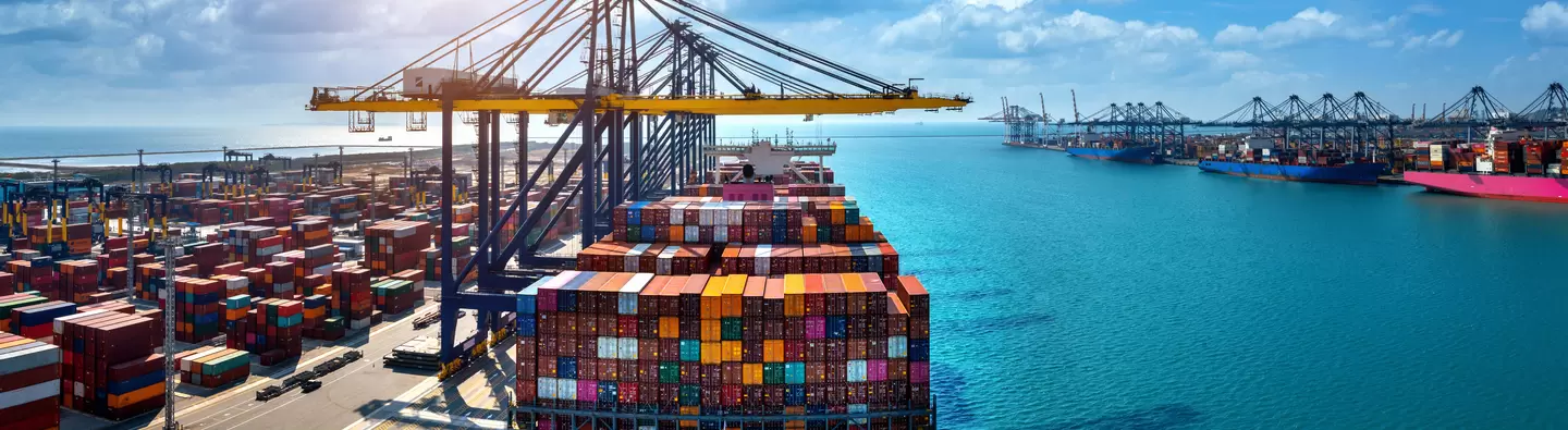 Containers on the ship