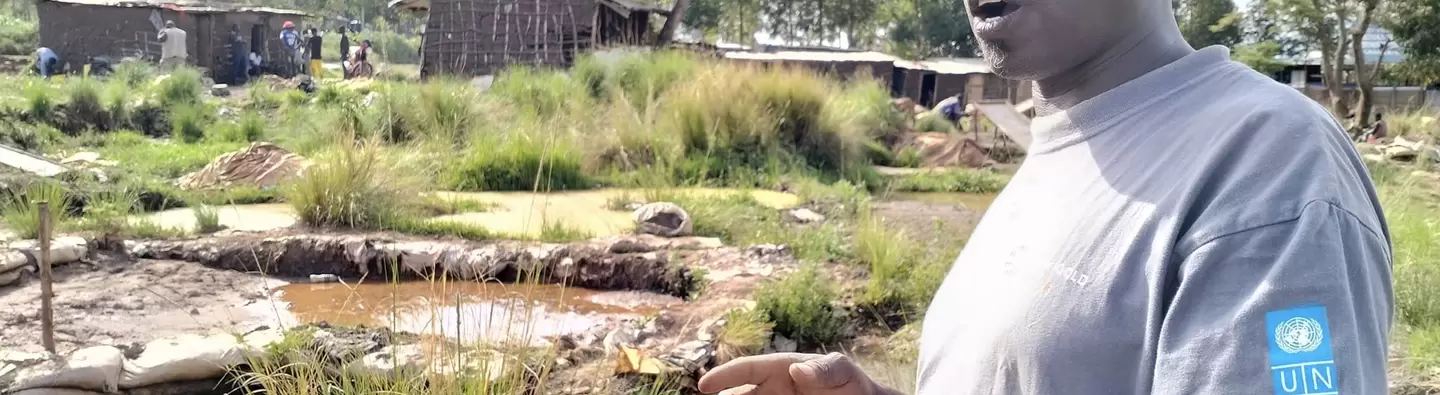 Mr. Jairo, a leader of Upper Meko Group, at their proposed gold processing site