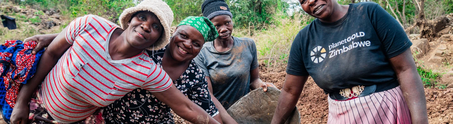 planetGOLD Zimbabwe women at a mine site