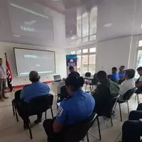 Mineros artesanales y personal de la delegación territorial sur del MEM durante el lanzamiento de planetGold Nicaragua