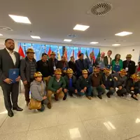 Group at signing event