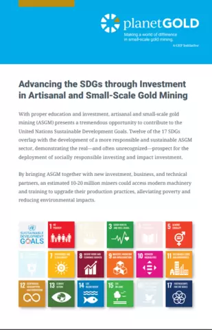 Cover of pamphlet on SDGs and ASGM