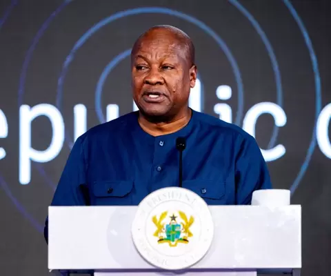 President of Ghana giving his speech