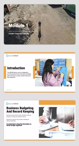 Screenshot of training materials
