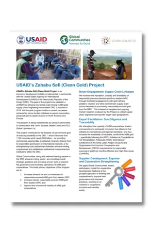 USAID Zahabu Safi project 2 pager cover image