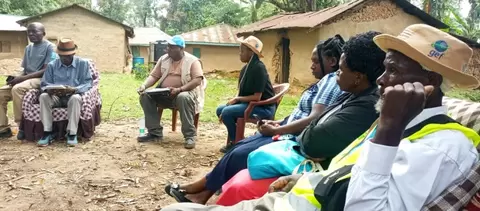 Kamlembe Mining group in a meeting in Vihiga