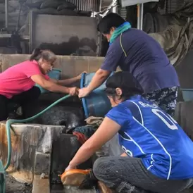 Women miners working at a processing plant in Itogon, Benguet