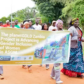 Women Artinsanal Small-Scale Gold Miners Marching in Rufunsa District