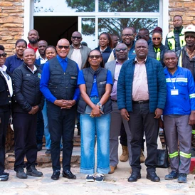 ZEMA Board members, project team and local authorities during the Mpika MFPS inspection.