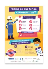 Afiche ¿Cómo sé que tengo coronavirus?: síntomas y dónde reportar