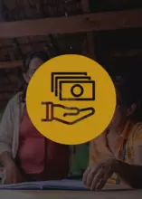 photo of women with gold icon of money