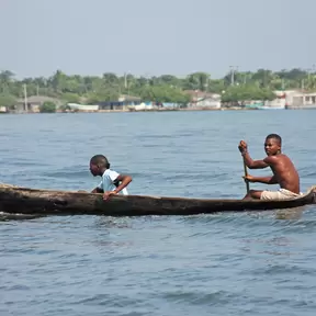 Men in boat Colombia
