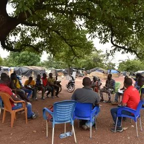 planetGOLD Burkina Faso team members sensitizing miners in Dano on gold production without mercury