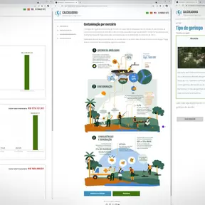 Screenshot of mining impacts calculator interface