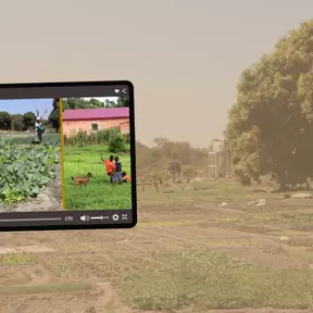 Screenshot of video showing women miners and the environment