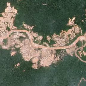 Illegal Mining In Peru - aerial view