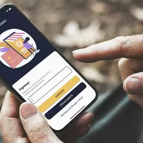 Image of RECPO online interface on a cell phone in someone's hands