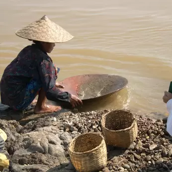 Woman panning
