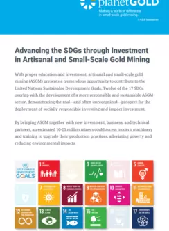 Cover of pamphlet on SDGs and ASGM
