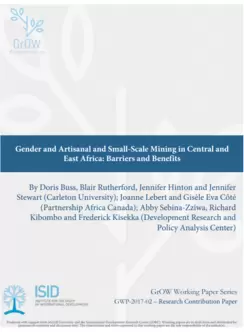 Gender and Artisanal and Small-Scale Mining in Central and East Africa: Barriers and Benefits cover image