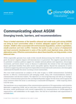 Cover image of communicating ASGM issue brief