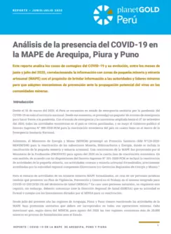Cover image - Peru analisis de la presencia del covid19 en la MAPE en Arequipa Piura y Puno Junio-Julio 2020